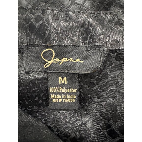 Black Button-Up Long Sleeve Blouse With Subtle Textured Pattern Womens Medium - Picture 5 of 10